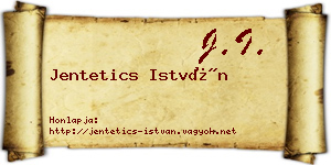 Jentetics István névjegykártya
